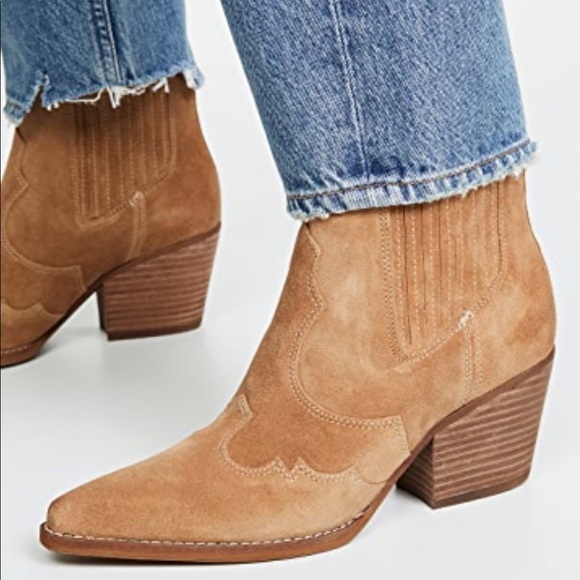 camel suede booties